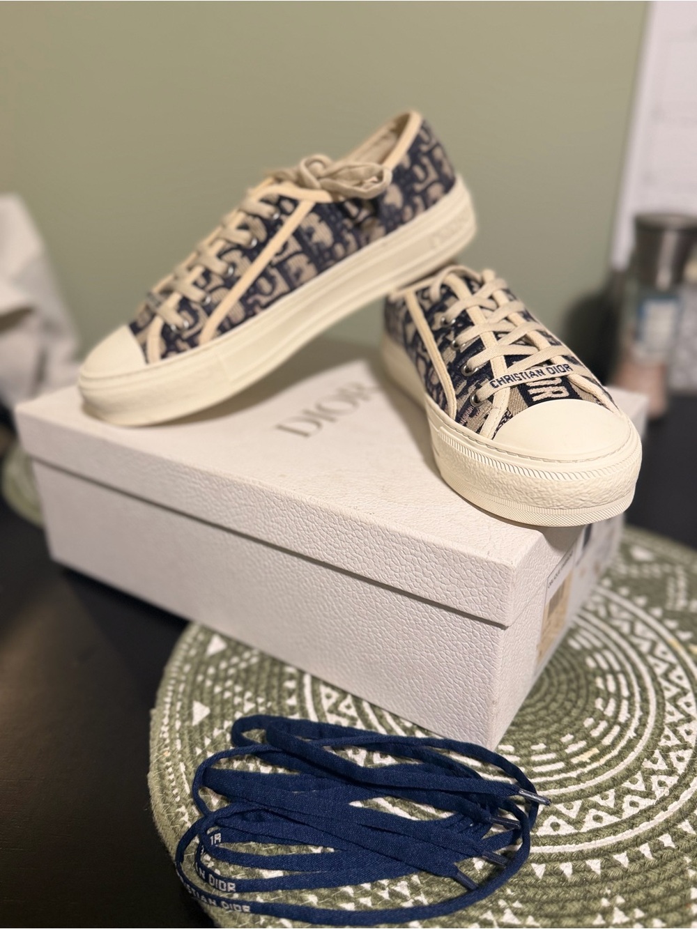 Dior Walk'n'Dior Sneaker
Deep Blue Oblique Embroidered Cotton-Size 38 (US 8)